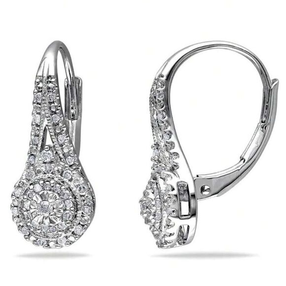 No Brand Jewelry - The Aria Drop Earrings in 925 silver and cubic zirconia